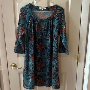 Blue Paisley Sweater Dress